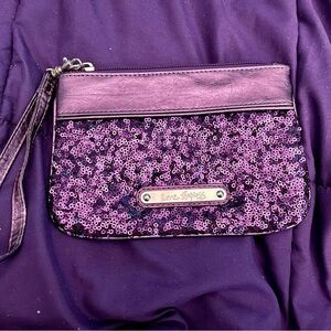 Purple Sequin Clutch Wristlet